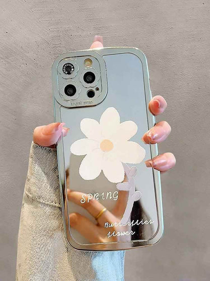 TSP91 Cute Phone Cases For iPhone 15 Pro Max, 14, 13, 12, and 11 - Plating Mirror Tulip Back Cover - Touchy Style