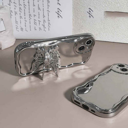 TSP96 Cute Phone Cases For iPhone models 11, 12, 13, 14, 15 Pro Max and 15 Plus - With Stylish Butterfly Stand Holder - Touchy Style