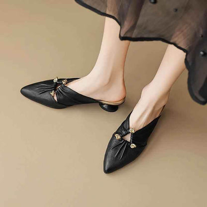 TSS69 Leather Slippers Sandals - Women&