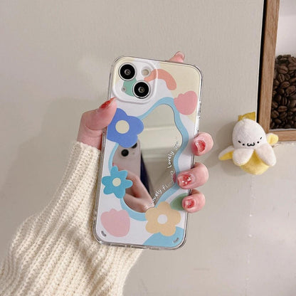 Tulip Flowers Mirror Cute Phone Cases For iPhone 15 14 11 12 13 Pro Xs Max X Xr 7 8 Plus SE - Touchy Style