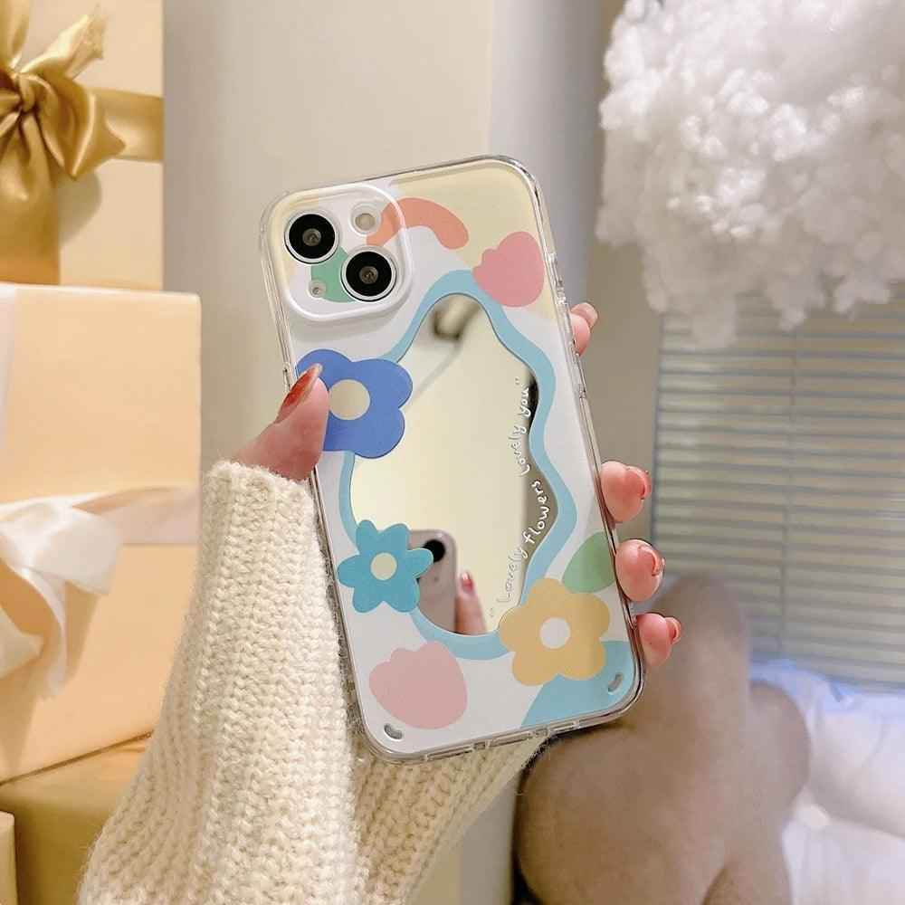 Tulip Flowers Mirror Cute Phone Cases For iPhone 15 14 11 12 13 Pro Xs Max X Xr 7 8 Plus SE - Touchy Style