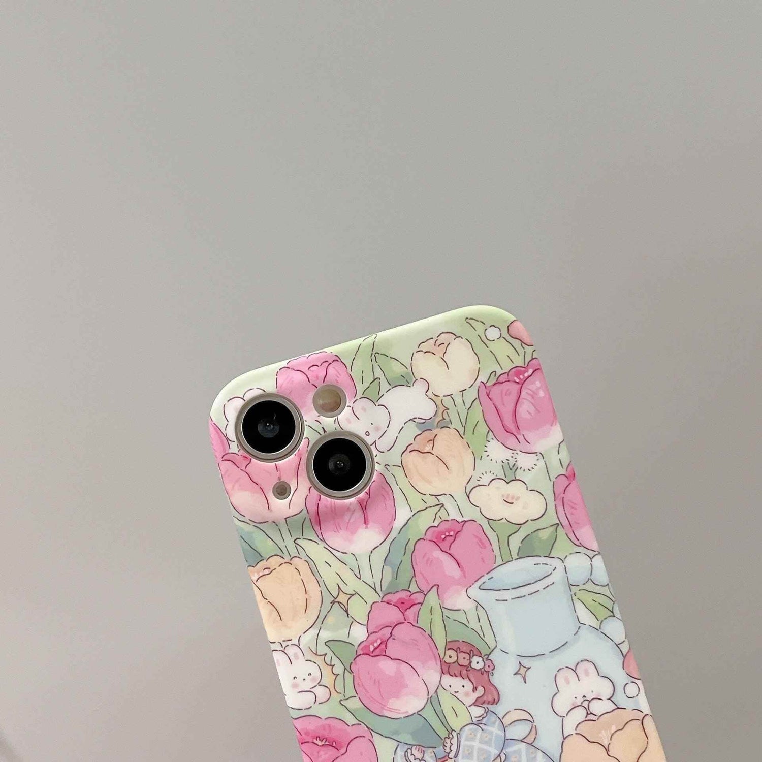 Tulip Garden Flowers Cute Phone Case - For iPhone 14, 13, 12, 11 Pro Max Cover - Touchy Style .