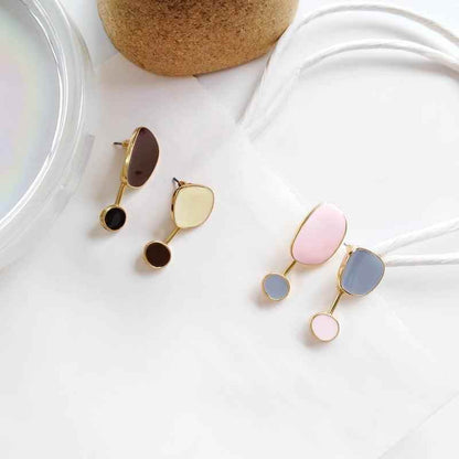 Two Irregular Shapes: TJ100 Drop Earring Charm Jewelry with Bump Color - Touchy Style .