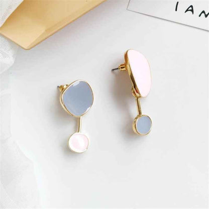 Two Irregular Shapes: TJ100 Drop Earring Charm Jewelry with Bump Color - Touchy Style