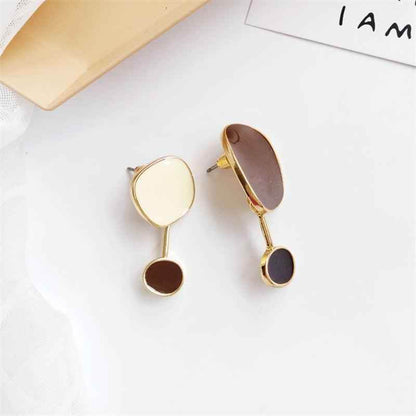 Two Irregular Shapes: TJ100 Drop Earring Charm Jewelry with Bump Color - Touchy Style