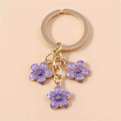 Unique Keychains - Cherry Blossom, Sakura Floral Tassel - TSKC6 - Touchy Style