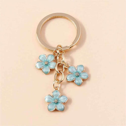 Unique Keychains - Cherry Blossom, Sakura Floral Tassel - TSKC6 - Touchy Style
