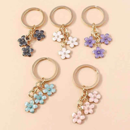 Unique Keychains - Cherry Blossom, Sakura Floral Tassel - TSKC6 - Touchy Style