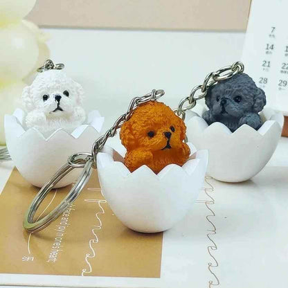 Unique Keychains - Cute Eggshell - Cartoon TeddyPet Pendant - TSKC17 Design - Touchy Style