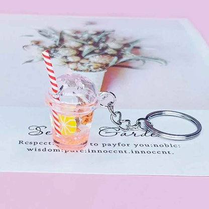Unique Keychains - Cute Simulation, Acrylic Luminous Bubble Tea - TSKC3 - Touchy Style