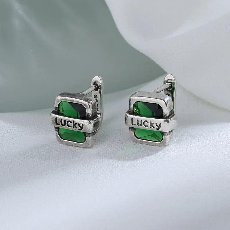 VBECJ123 Earring Charm Jewelry - 925 Sterling Silver Emerald Pearl Short Exquisite Simple Design - Touchy Style