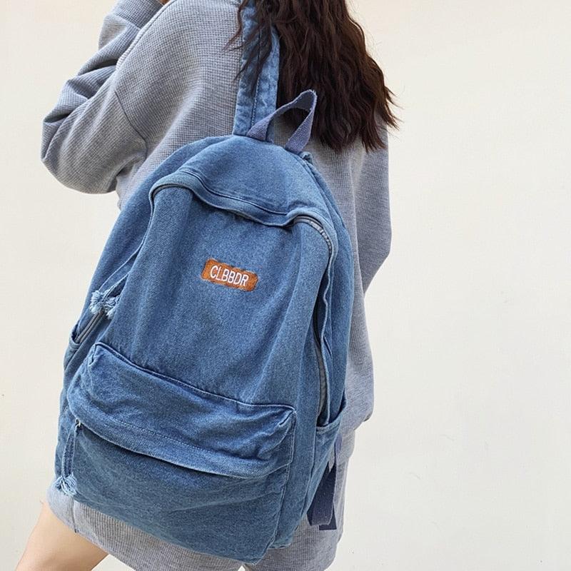 Vintage Canvas College Cool Backpack Laptop Denim School Bag GZ247 - Touchy Style .