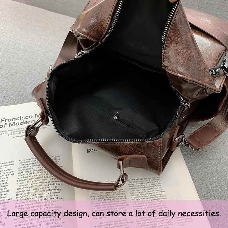 Vintage Cool Large Capacity Leather School Backpack AZ225 - Touchy Style