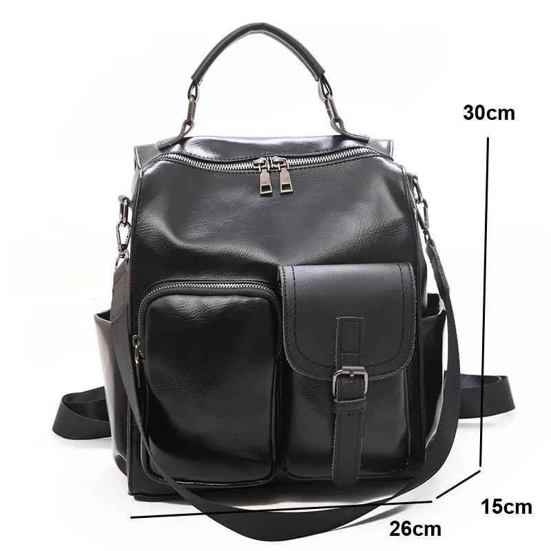 Vintage Cool Large Capacity Leather School Backpack AZ225 - Touchy Style