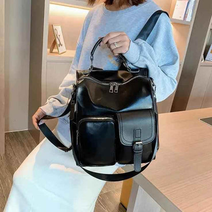 Vintage Cool Large Capacity Leather School Backpack AZ225 - Touchy Style