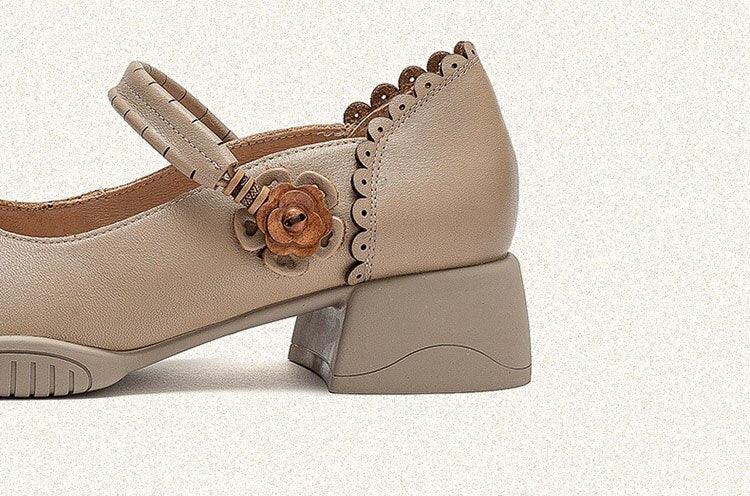 Vintage Leather High Heel Pumps: TC134 Women&