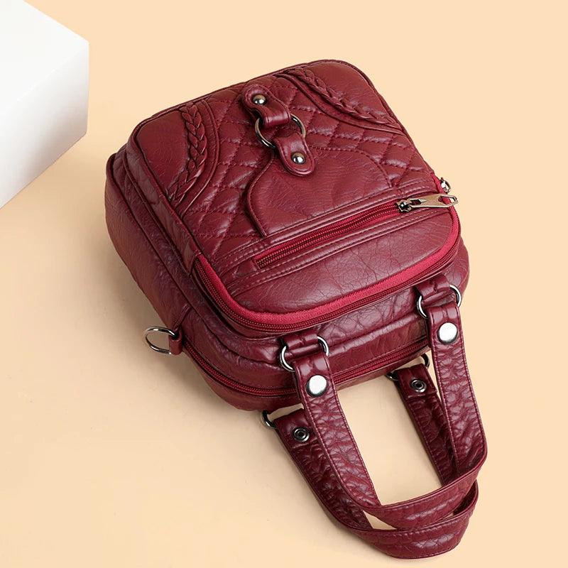 Vintage Soft Leather Small Bag - Cool Backpack RV243 - Touchy Style
