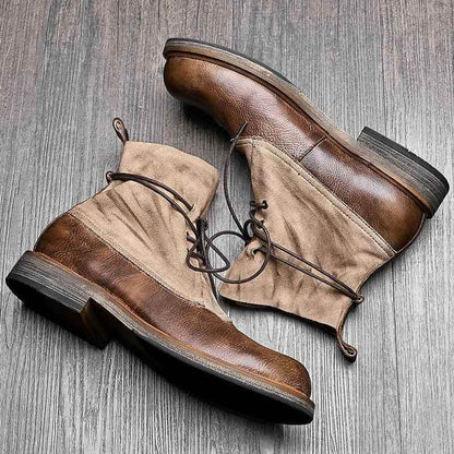 Warm Leather Ankle Boots Men&