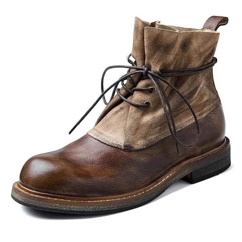 Warm Leather Ankle Boots Men&