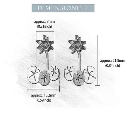 Water Lily Flower LFJA0117 Stud Earring Charm Jewelry 925 Sterling Silver - Touchy Style