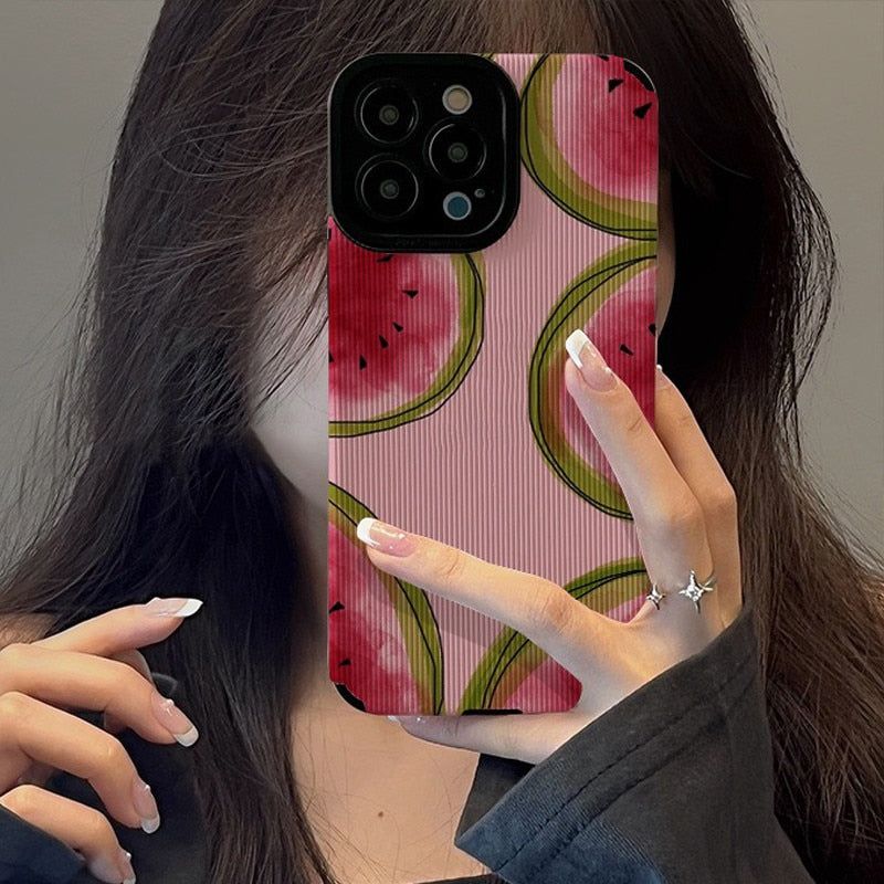 Watermelon Fruit Cute Phone Cases For iPhone 14, 13 Pro Max, 12, 11, XS Max, XR, X, 7, 8 Plus, SE - Touchy Style .