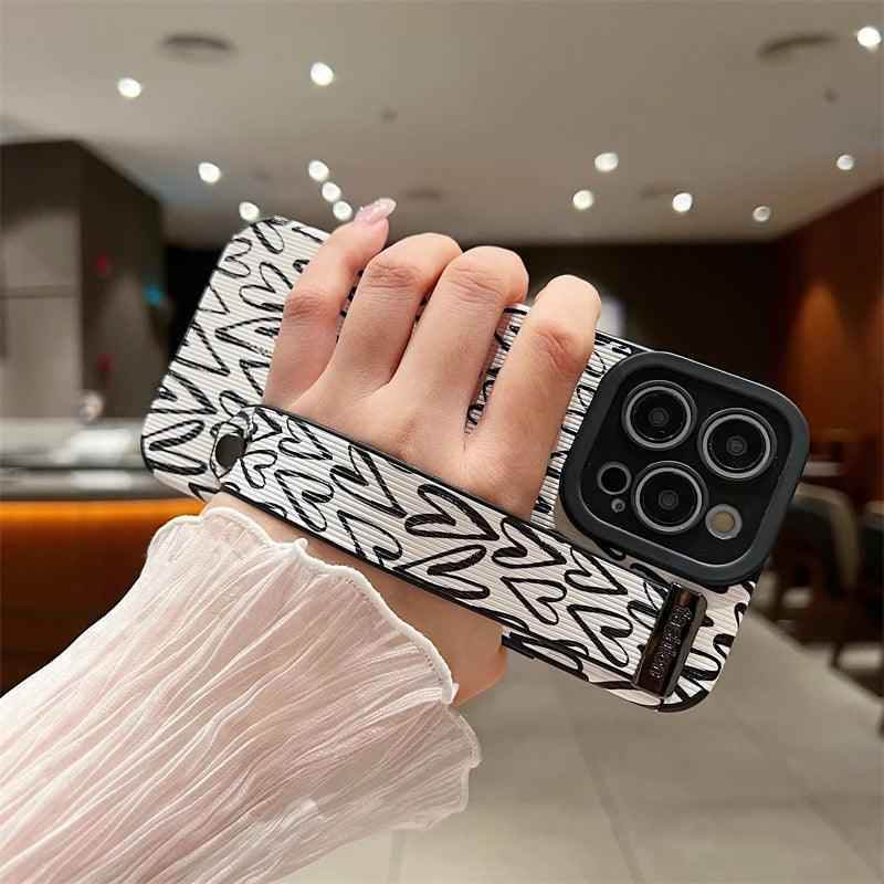 White Cute Graffiti Heart Phone Case for iPhone 14, 13, 12, 11 Pro Max, X, XR, XS Max, 7, 8 Plus, and SE - Touchy Style