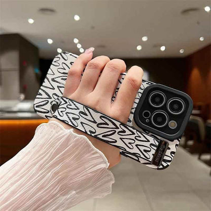 White Cute Graffiti Heart Phone Case for iPhone 14, 13, 12, 11 Pro Max, X, XR, XS Max, 7, 8 Plus, and SE - Touchy Style