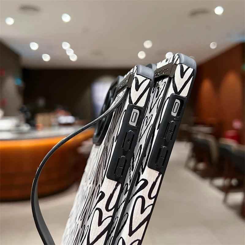 White Cute Graffiti Heart Phone Case for iPhone 14, 13, 12, 11 Pro Max, X, XR, XS Max, 7, 8 Plus, and SE - Touchy Style