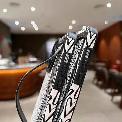 White Cute Graffiti Heart Phone Case for iPhone 14, 13, 12, 11 Pro Max, X, XR, XS Max, 7, 8 Plus, and SE - Touchy Style