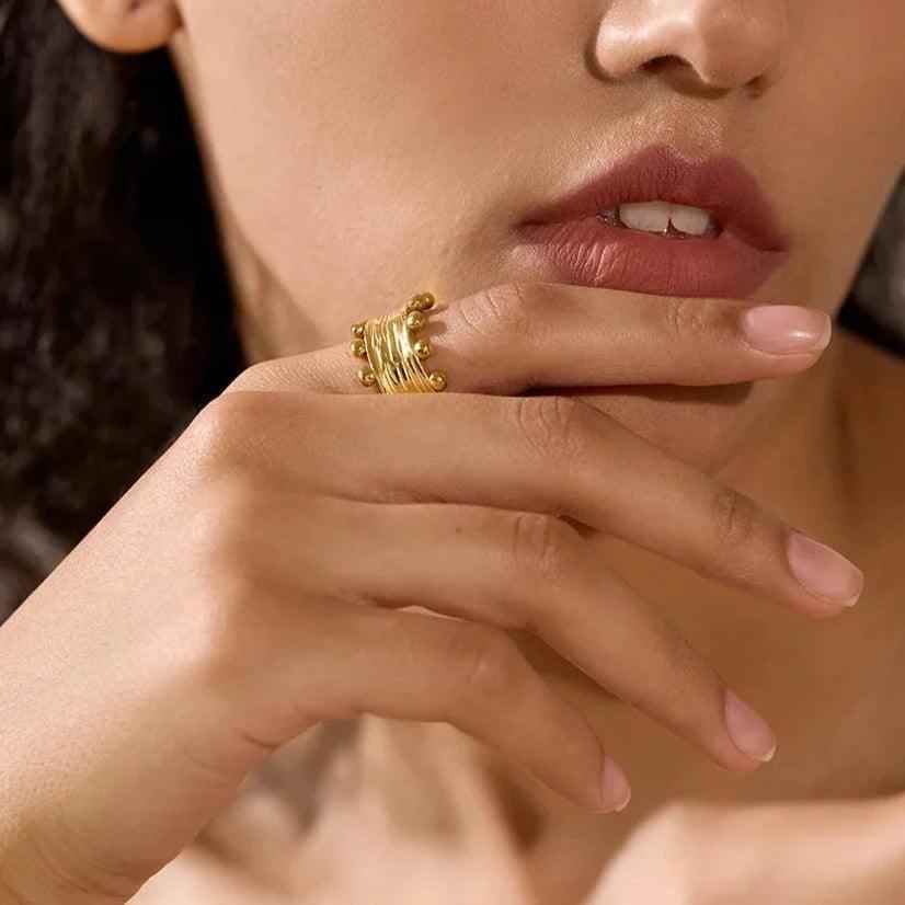 Wide Finger Rings Charm Jewelry - Stainless Steel - YH1480A Design - Touchy Style