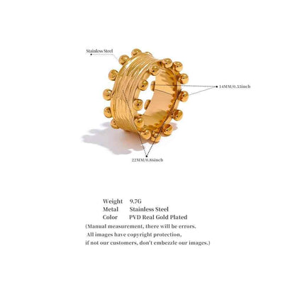 Wide Finger Rings Charm Jewelry - Stainless Steel - YH1480A Design - Touchy Style
