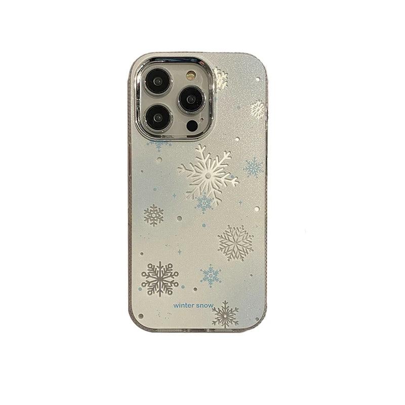 Winter Snow Hard Cute Phone Case for iPhone 15 Pro Max, 14, 13, 11, 12, and 15 Plus - Touchy Style .