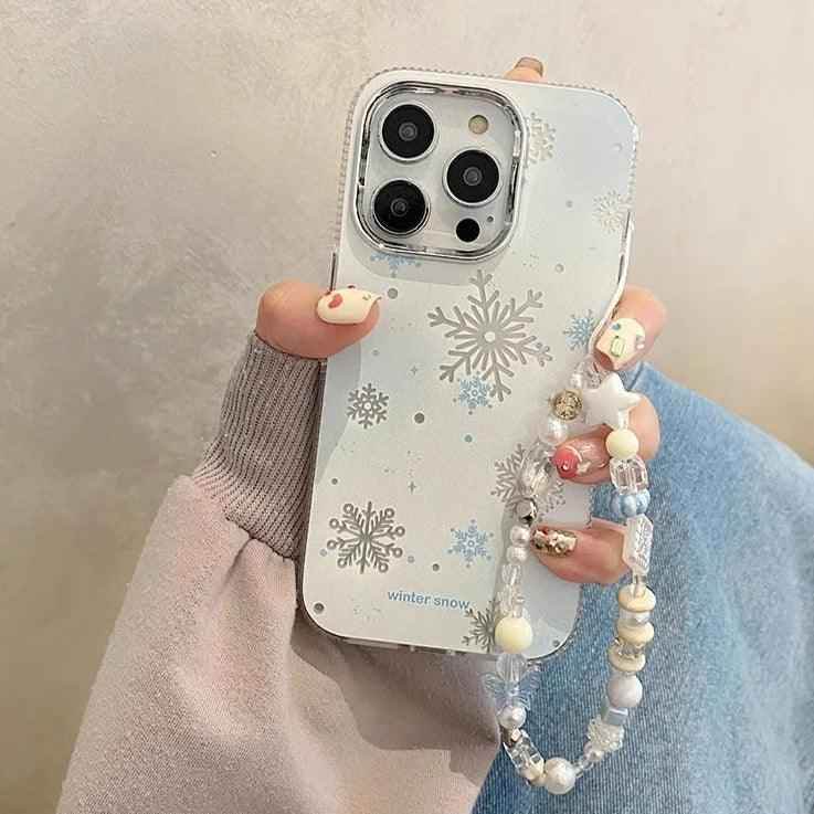 Winter Snow Hard Cute Phone Case for iPhone 15 Pro Max, 14, 13, 11, 12, and 15 Plus - Touchy Style .