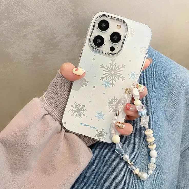 Winter Snow Hard Cute Phone Case for iPhone 15 Pro Max, 14, 13, 11, 12, and 15 Plus - Touchy Style .