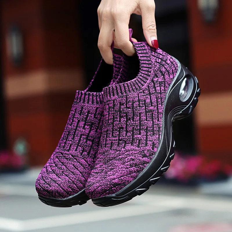Women's Mesh Letter Printed Sports Shoes Fashion Breathable - Temu