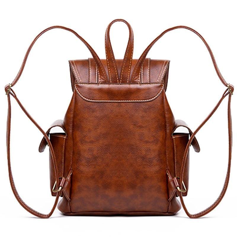 Vintage Womens Brown Leather Backpack Purse Cool Backpacks for Women