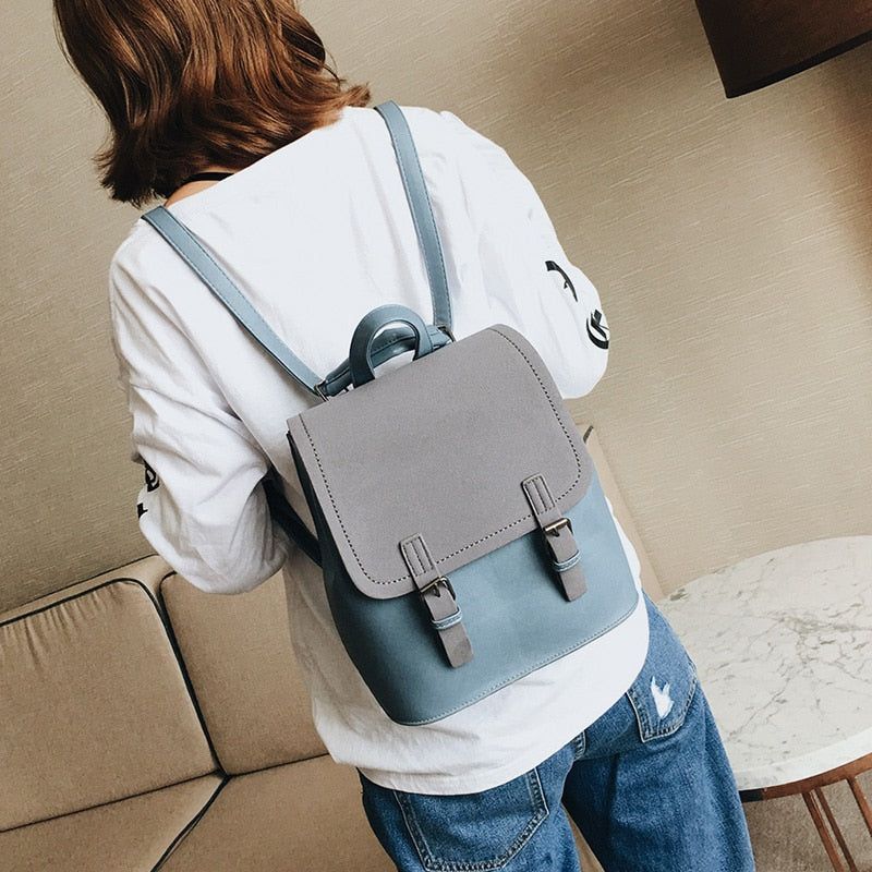XA1139H Leather Patchwork Cool Backpack: Fashion Multifunction Bag - Touchy Style .