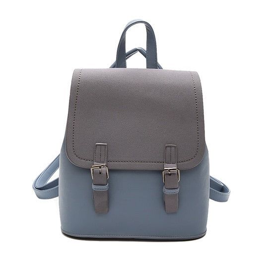 Women Leather Patchwork Backpack Fashion Female Backpacks For Teenage Girls School Bags Black Multifunction Bag mochila XA1139H - Touchy Style .
