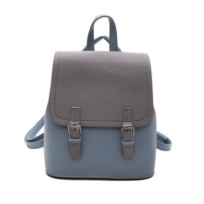 Women Leather Patchwork Backpack Fashion Female Backpacks For Teenage Girls School Bags Black Multifunction Bag mochila XA1139H - Touchy Style .