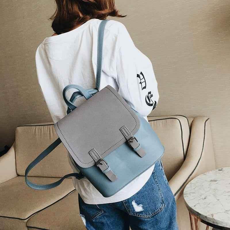XA1139H Leather Patchwork Cool Backpack: Fashion Multifunction Bag - Touchy Style