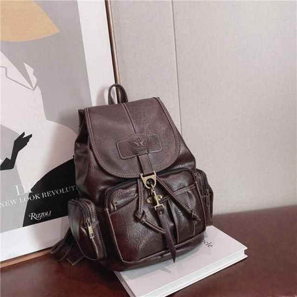 XA50H Vintage Cool Backpack: High-Quality Leather School Bags - Touchy Style .