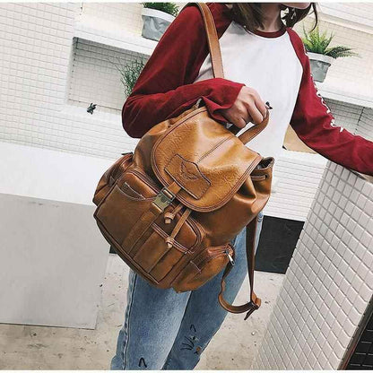 XA50H Vintage Cool Backpack: High-Quality Leather School Bags - Touchy Style .