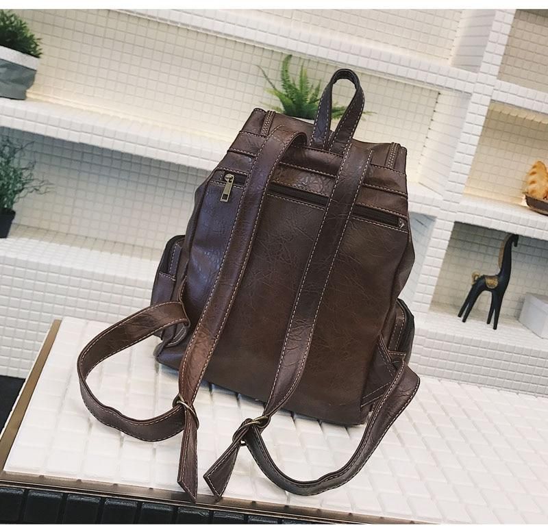 XA50H Vintage Cool Backpack: High-Quality Leather School Bags - Touchy Style .