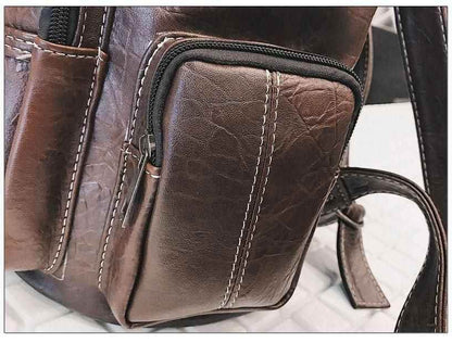 XA50H Vintage Cool Backpack: High-Quality Leather School Bags - Touchy Style .