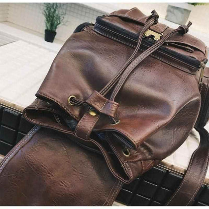 XA50H Vintage Cool Backpack: High-Quality Leather School Bags - Touchy Style .