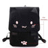 XA909H Canvas Cool Backpack: Cartoon Cat Embroidery School Bag - Touchy Style