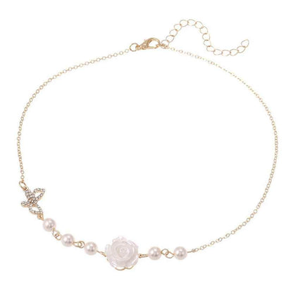 XL047 Pendant Necklace Bracelet Charm Jewelry - Flower Pendant, Butterfly Choker - Touchy Style