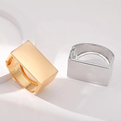 XLB0463 Bracelet Charm Jewelry - Wide Rectangle Geometric Pattern - Touchy Style