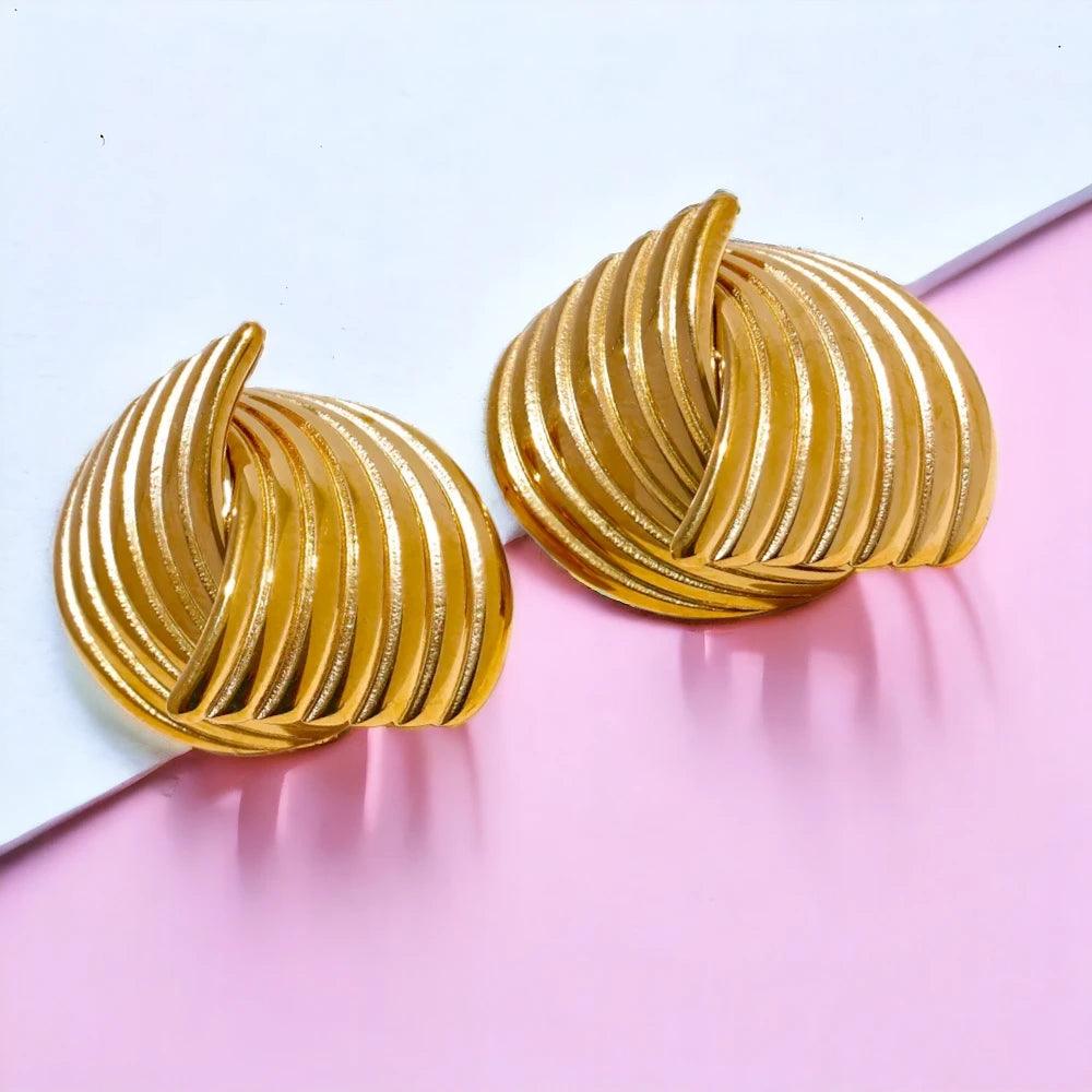 YH2700A Stud Earrings Charm Jewelry - Stainless Steel Geometric Pattern - Touchy Style