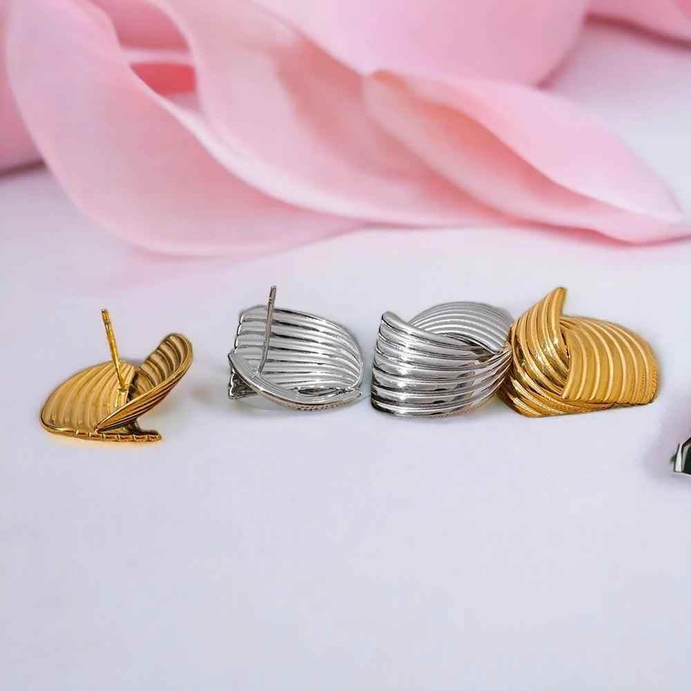 YH2700A Stud Earrings Charm Jewelry - Stainless Steel Geometric Pattern - Touchy Style